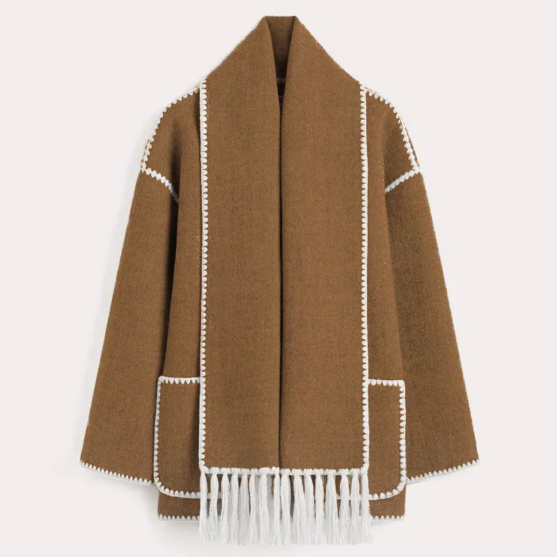 Zyra | Fringed Scarf Jacket