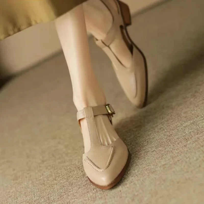 Gianna™ | Classic Buckle Leather Shoes