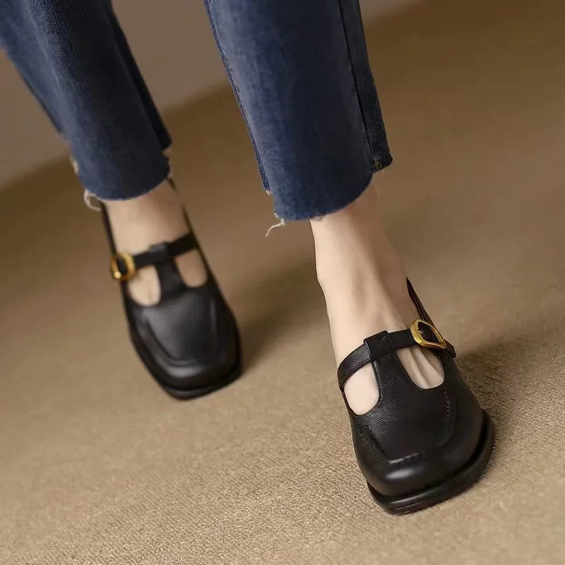 Selvana™ | Elegant T-Strap Shoes
