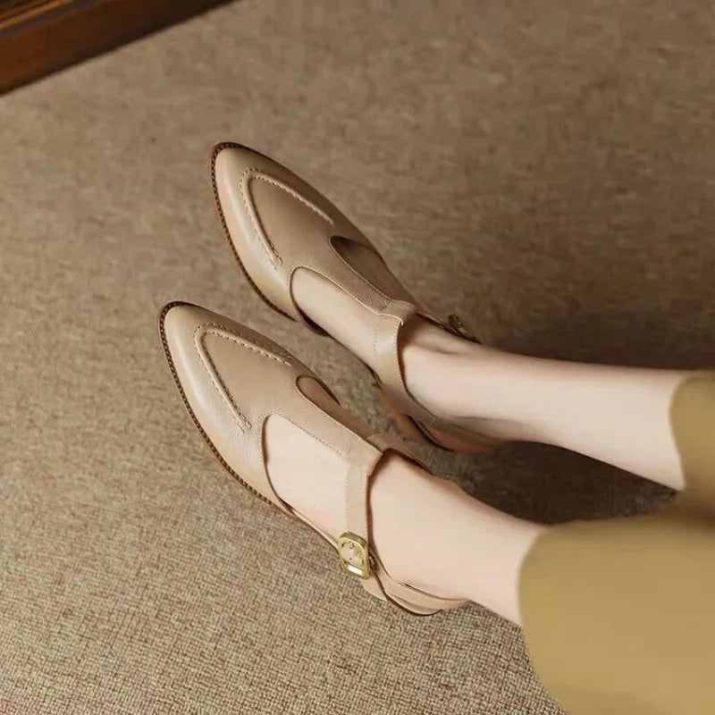 Gianna™ | Classic Buckle Leather Shoes