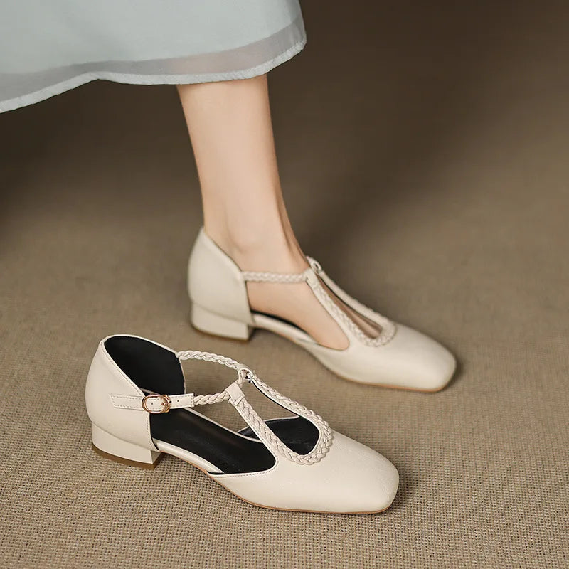 Estelle™ | Retro Leather Flats