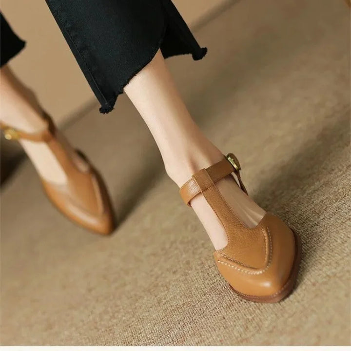 Gianna™ | Classic Buckle Leather Shoes