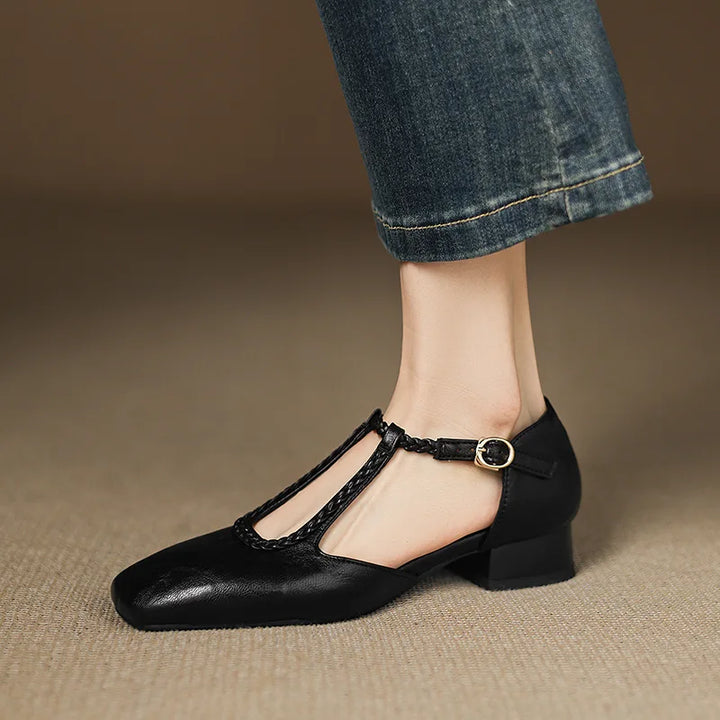 Estelle™ | Retro Leather Flats
