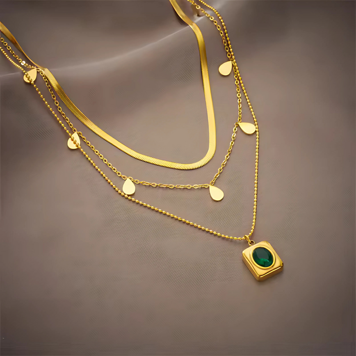 Farah™ | Layered Emerald Necklace