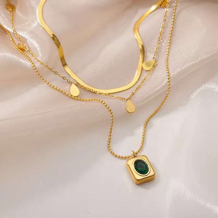 Farah™ | Layered Emerald Necklace