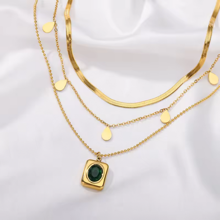 Farah™ | Layered Emerald Necklace