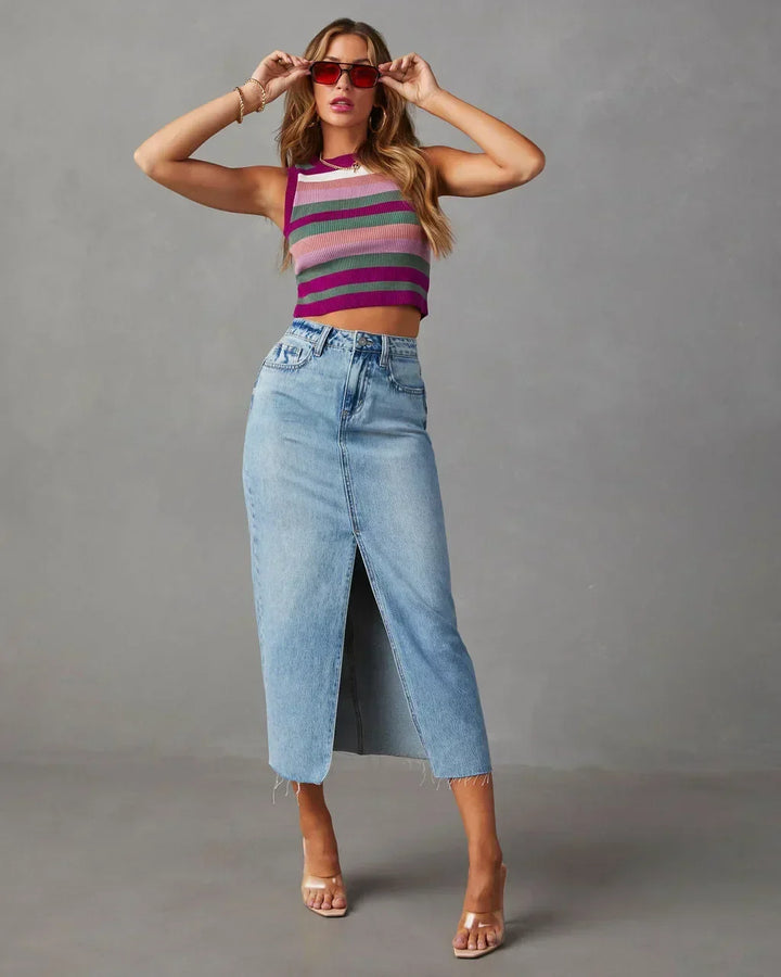 Denise™ | High-Waist Denim Skirt