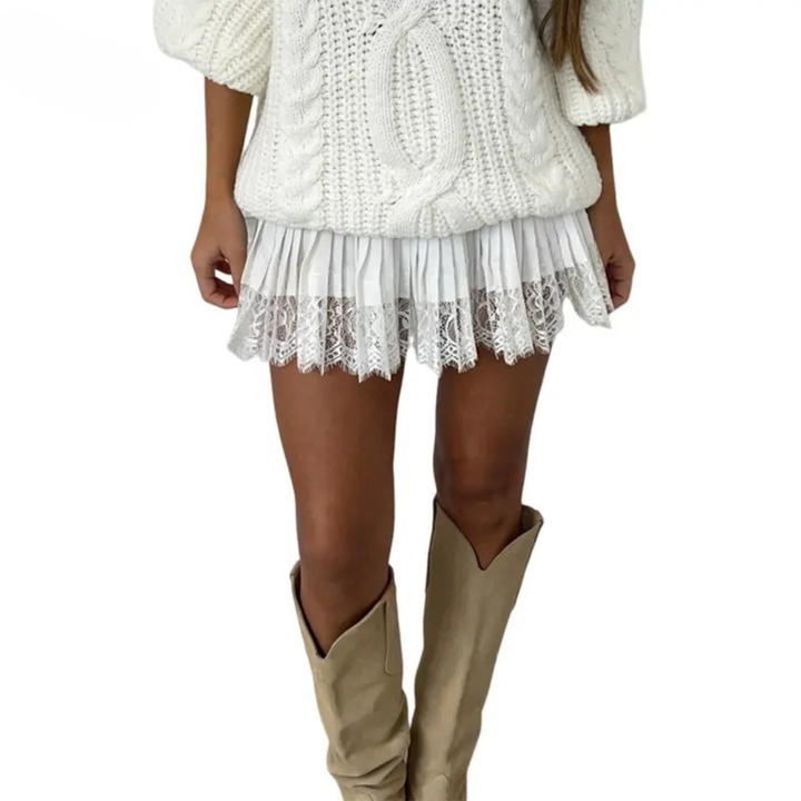 Vina™ | Lace Pleated Mini Skirt