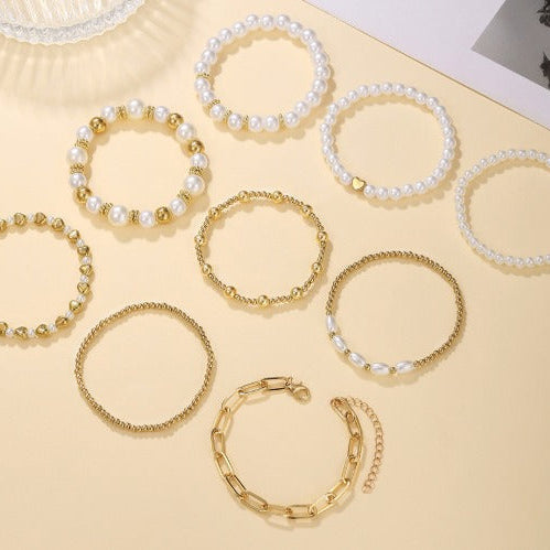 Anouk™ | Pearl Stacking Bracelet Set of 9