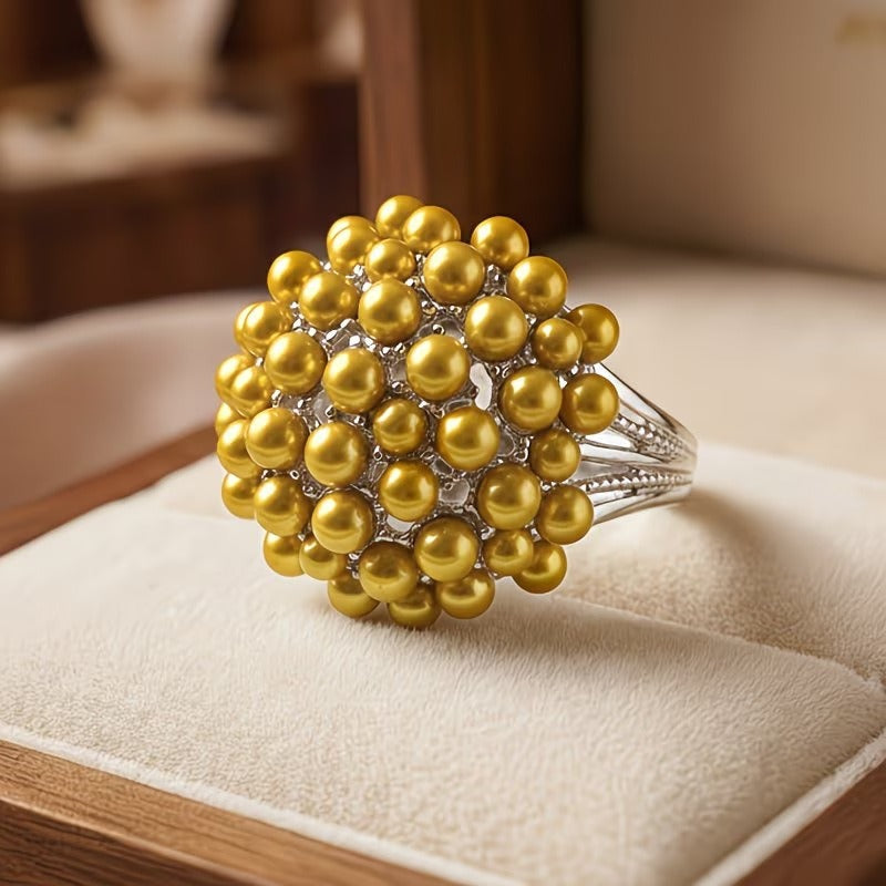 Mila™ | Coloured Inlaid Pearl Ring
