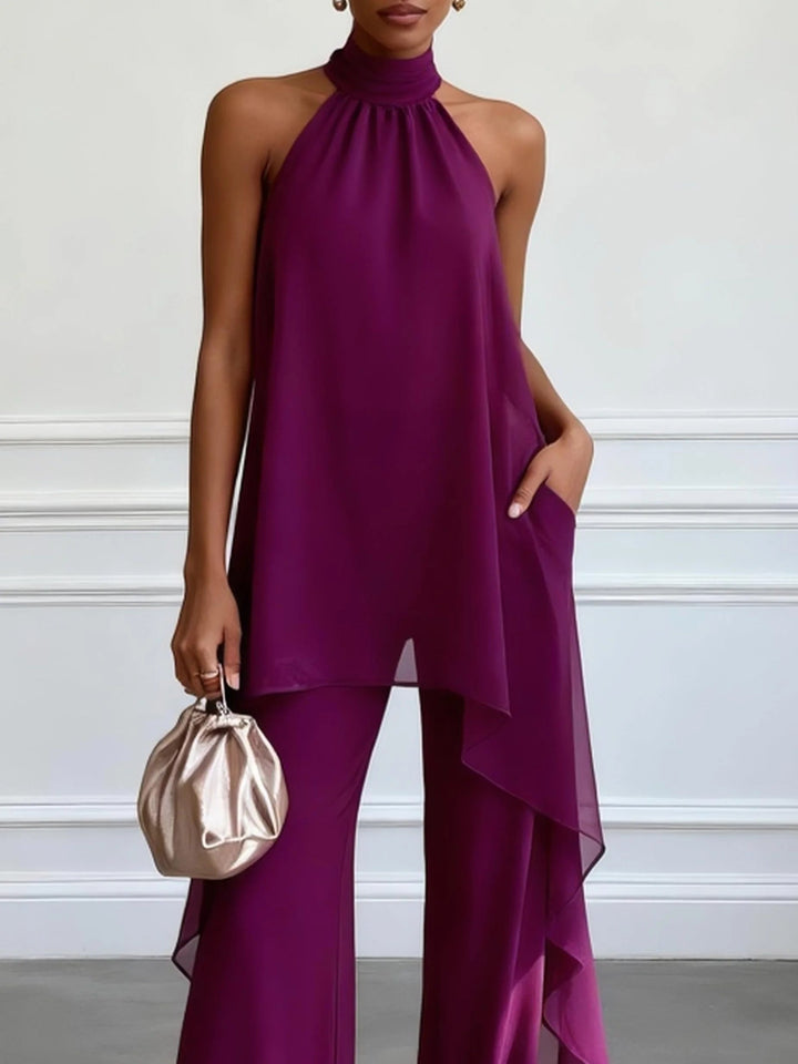 Josephine | Purple Halter Two-Piece Set