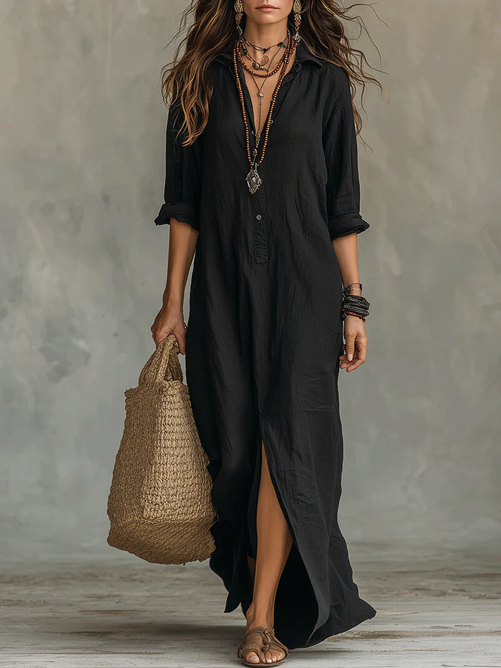 Soline | Relaxed V-Neck Maxi Dress
