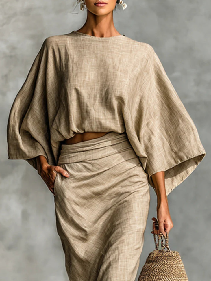 Solveig™ | Batwing Top & Skirt Set