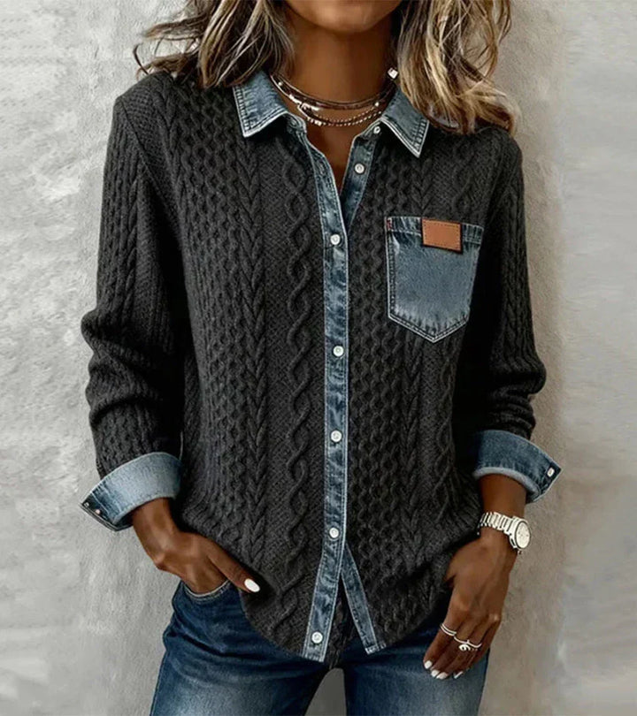 Idony™ | Contrast Collar Overshirt