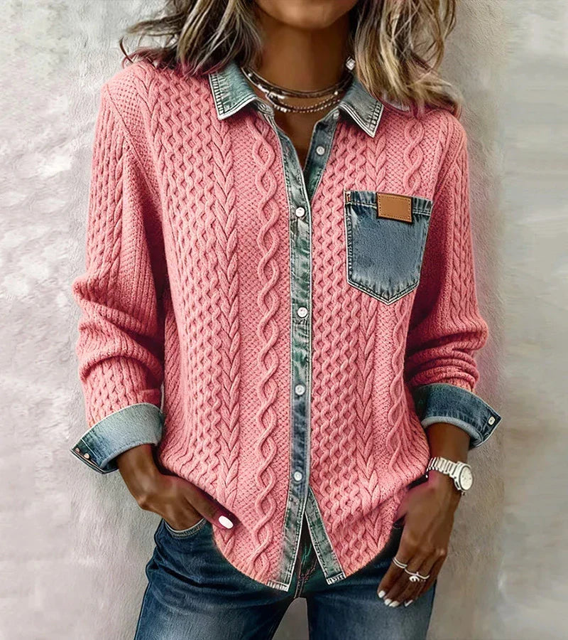 Idony™ | Contrast Collar Overshirt