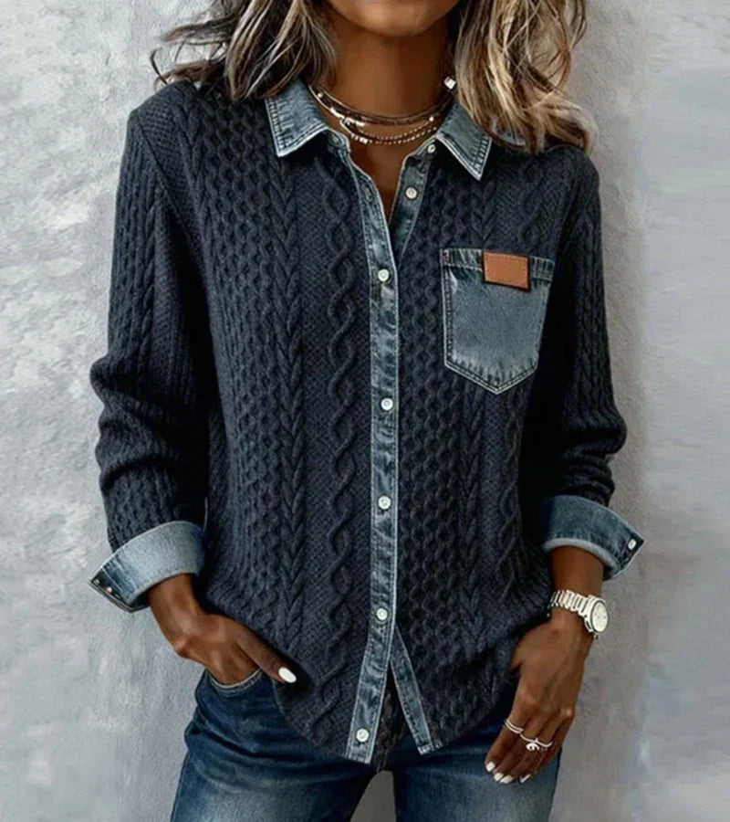 Idony™ | Contrast Collar Overshirt