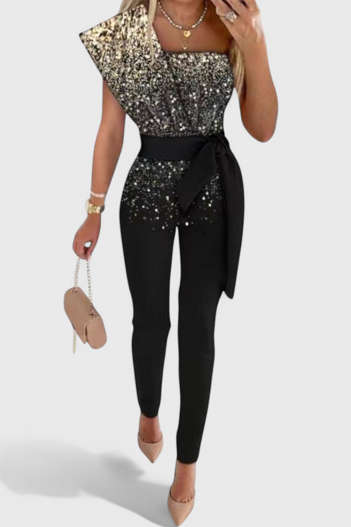 Mono Layla Sequin One-Shoulder Dress