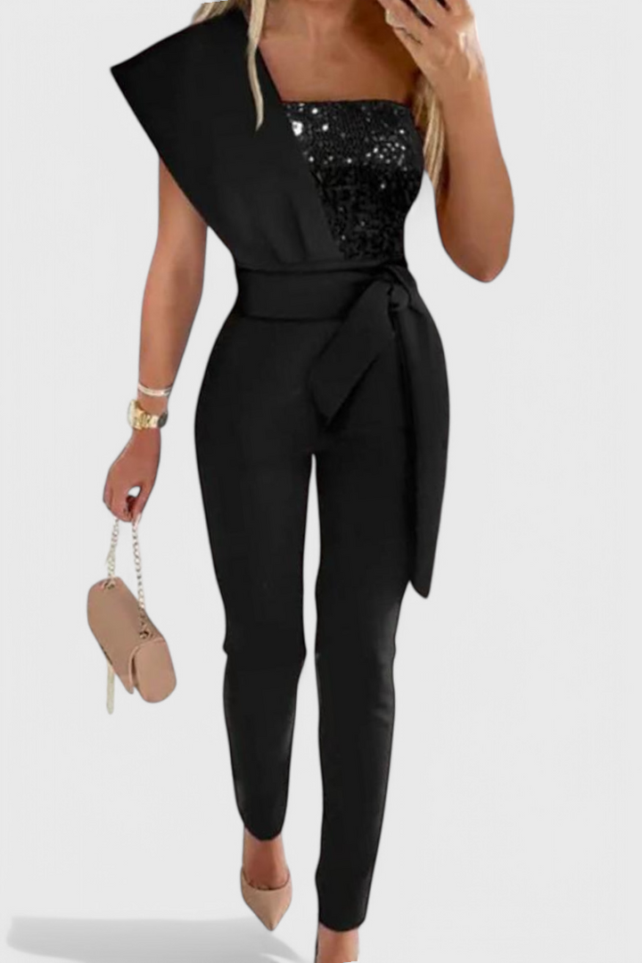 Mono Layla Sequin One-Shoulder Dress