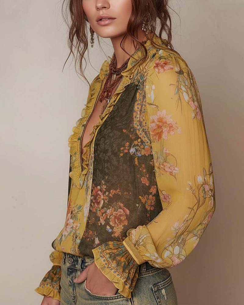 Lillian | Floral Zip Blouse