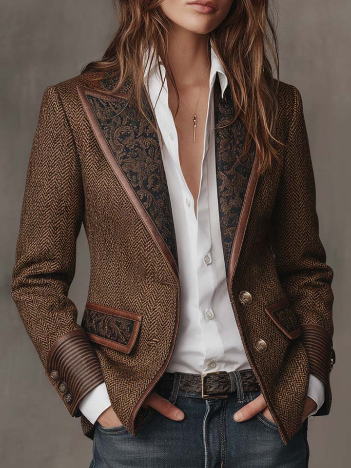 Wynn | Herringbone Panel Blazer