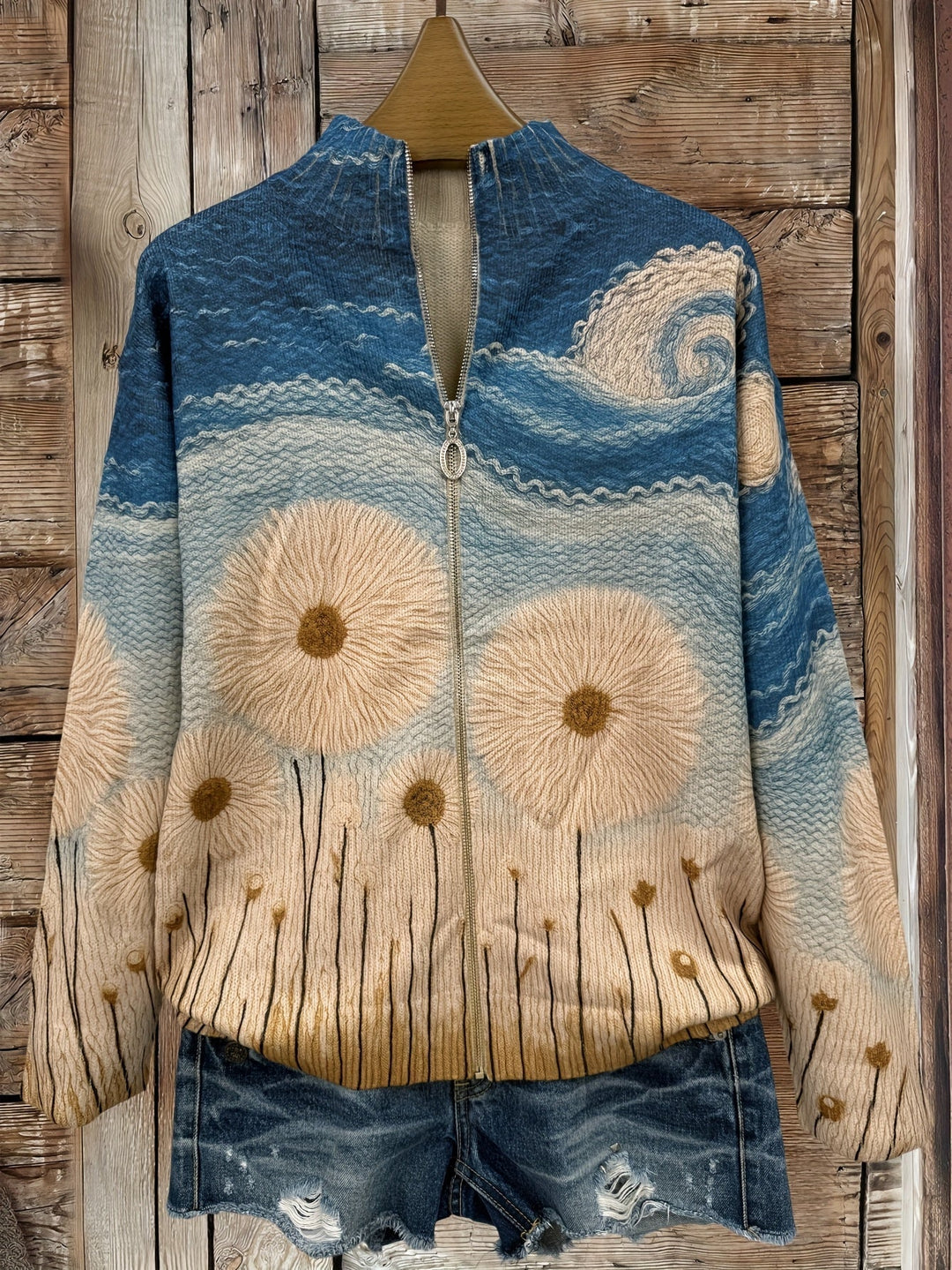Yolanda | Dandelion Quilted Zip Cardigan