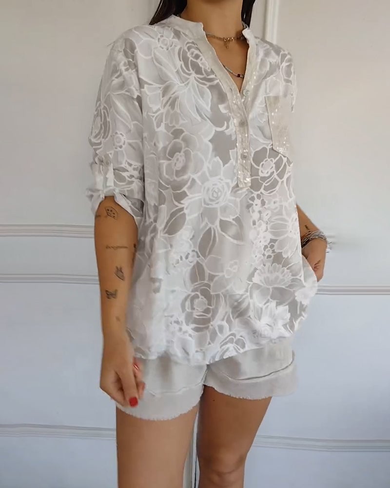 Margot | Printed V-Neck Blouse