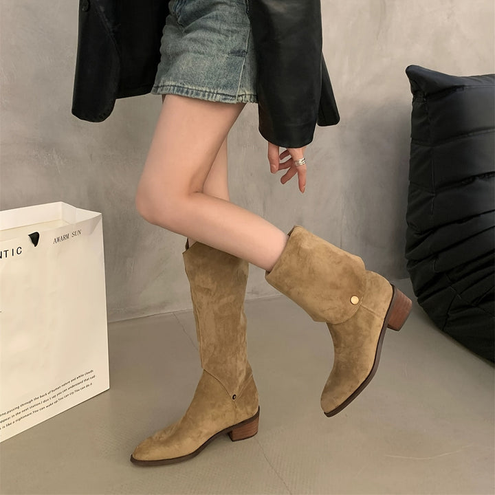 Evadne™ | V-Cut Block Heel Boots