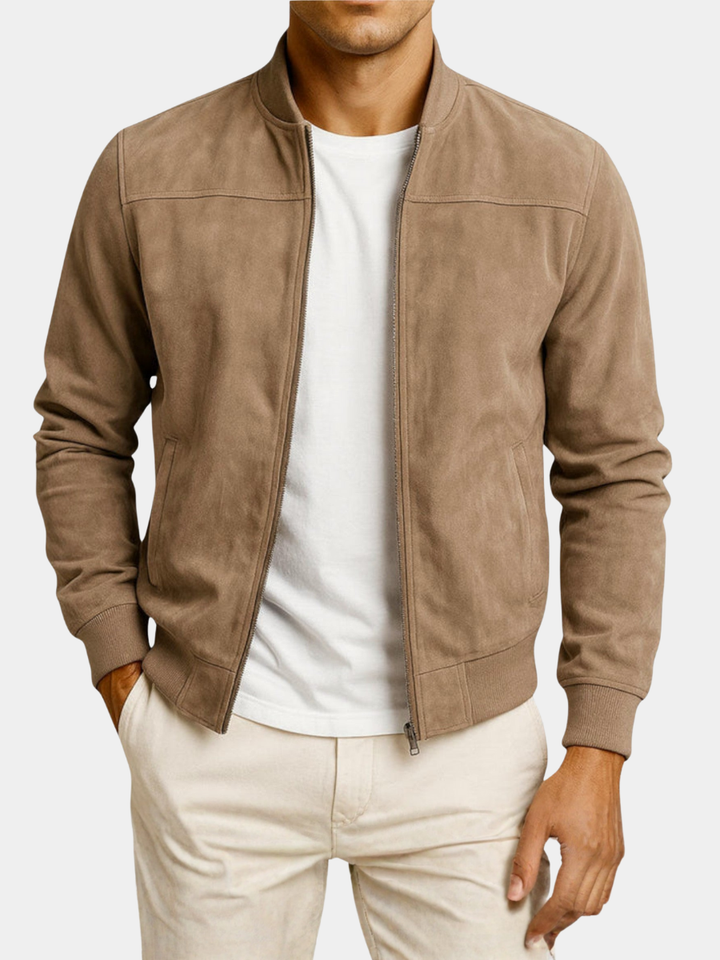 Elliot™ | Suede Leather Bomber Jacket
