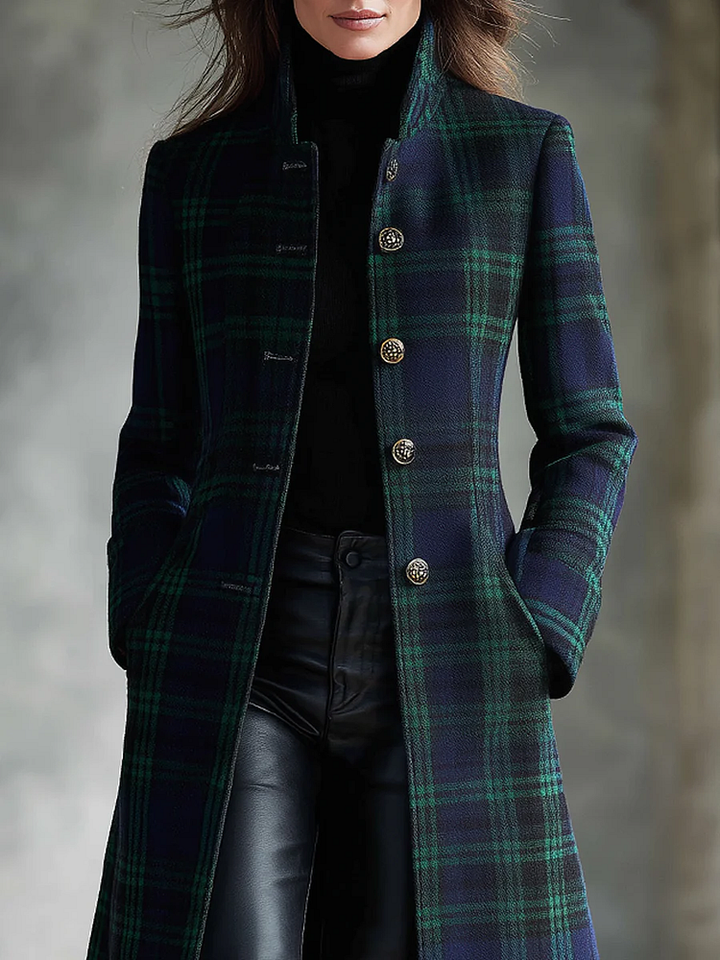 Harlow | Retro Checked Midi Jacket
