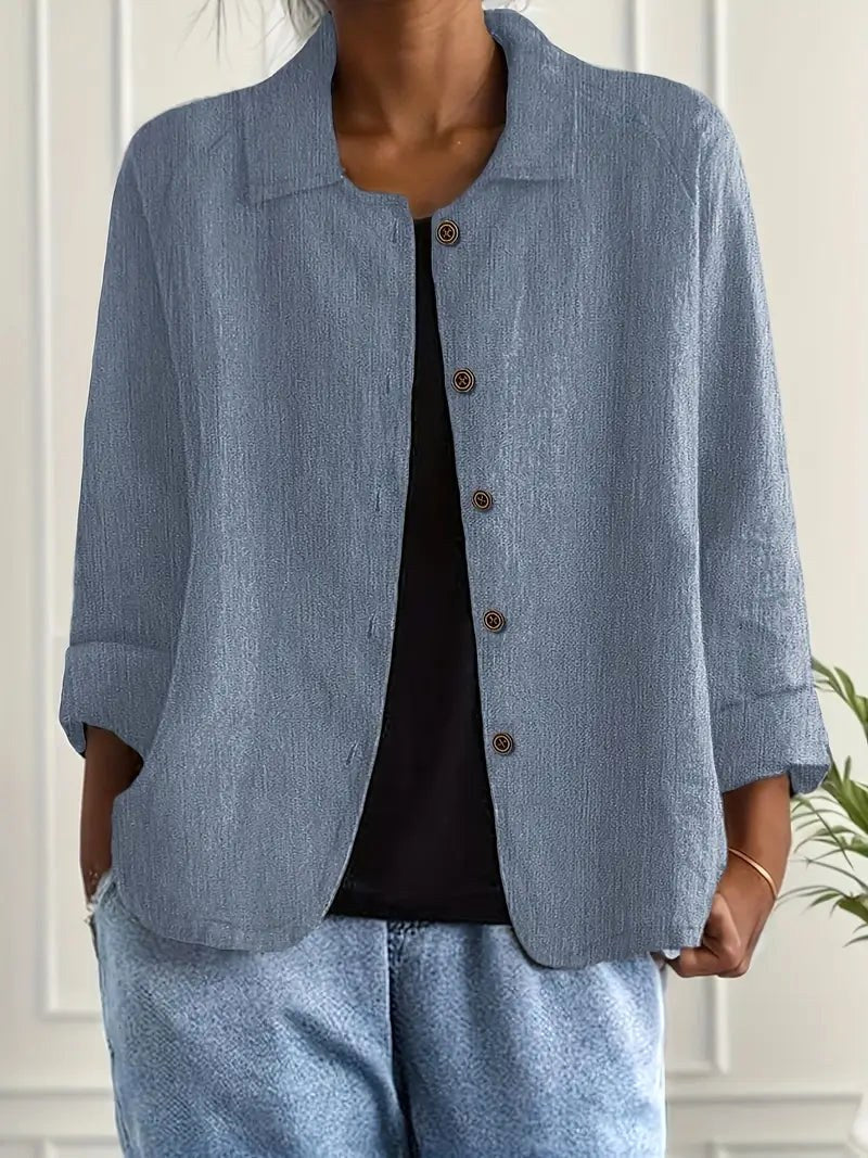 Wilhelmine | Crinkle Button-Front Blouse