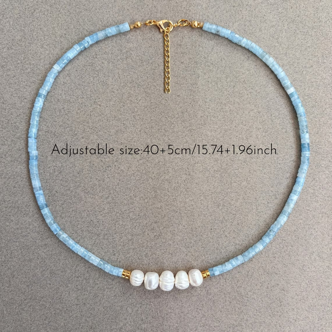 Yara™ | Aquamarine Turquoise and Pearl Necklace