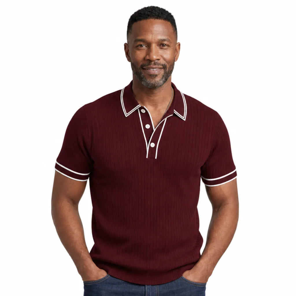 Amos™ | Men's Knit Polo Shirt