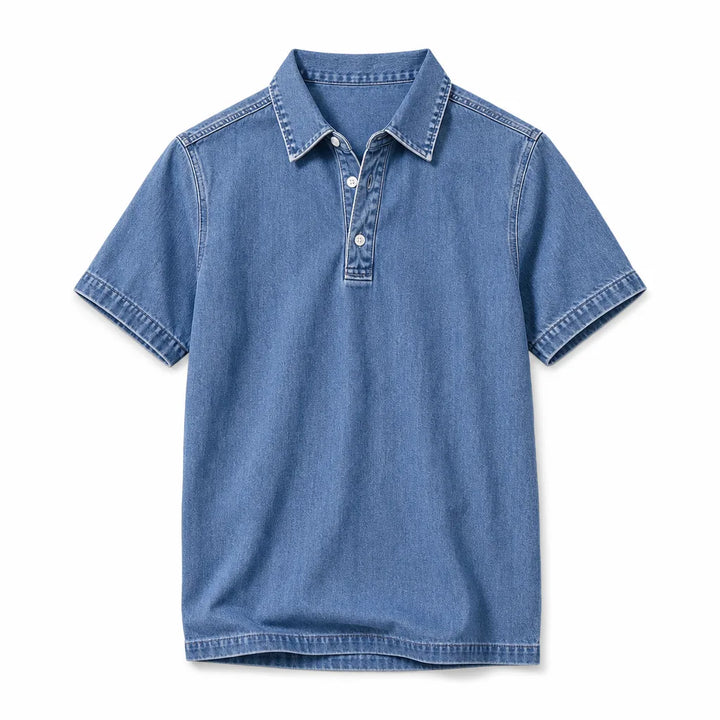 Aston™ | Men's Denim Dress Polo Shirt