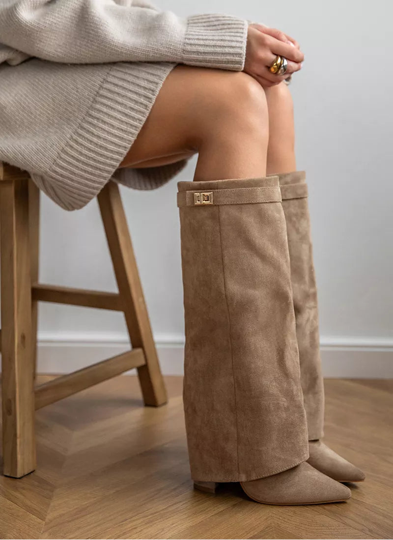 Arabella™ | Khaki Suede Boots