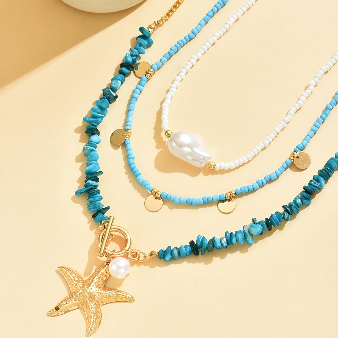 Esme™ | Pearl and Turquoise Coastal Necklace