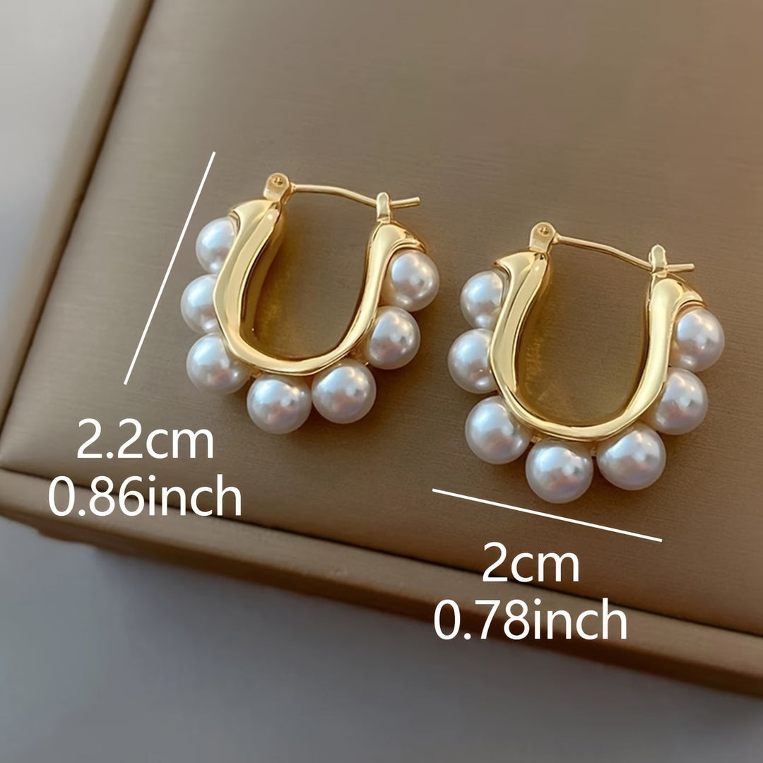 Viviana™ | Pearl Cluster Hoop Earrings