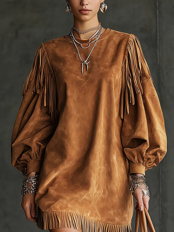 Savanna™ | Western Bell-Sleeve Maxi Dress