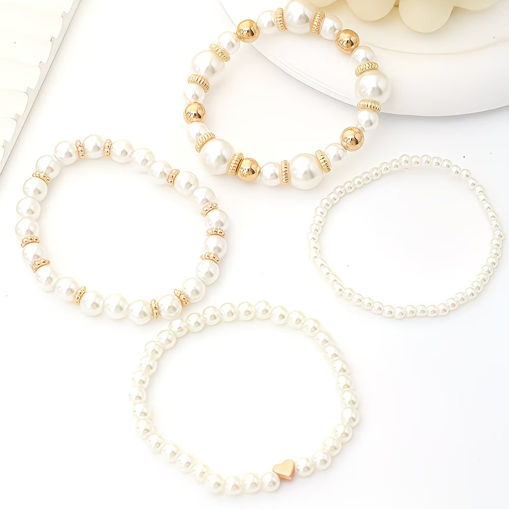 Winnie™ | Pearl Stacking Bracelet Set of 4