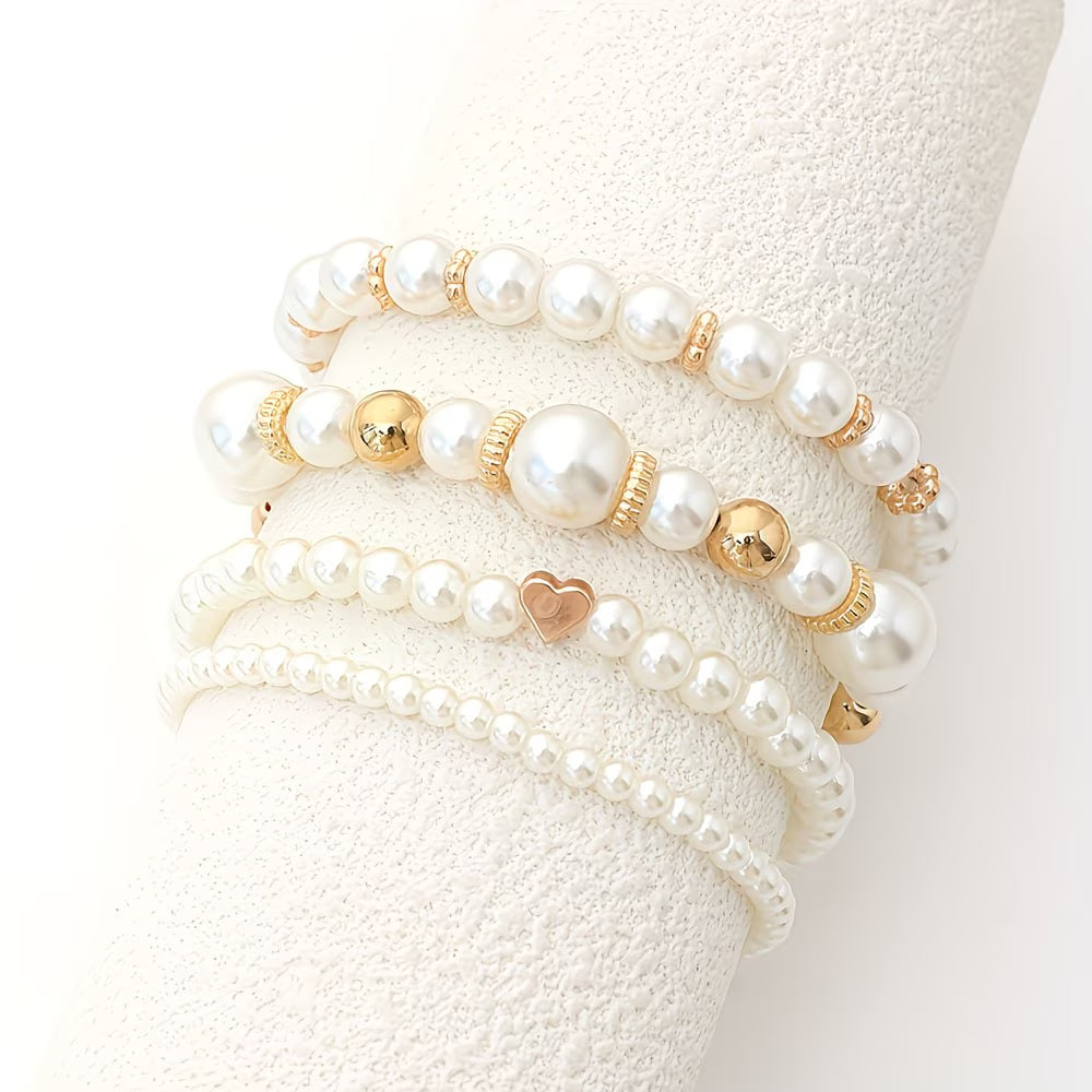 Winnie™ | Pearl Stacking Bracelet Set of 4