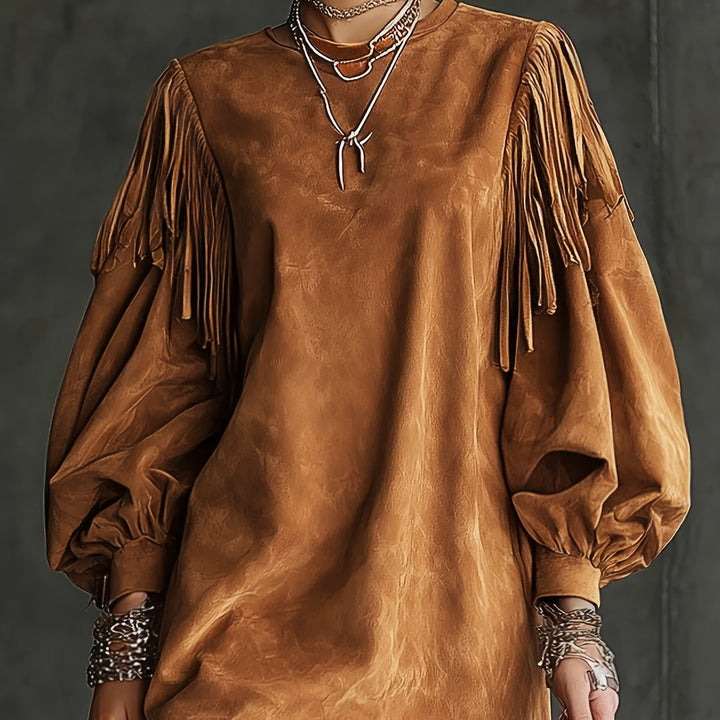 Savanna™ | Western Bell-Sleeve Maxi Dress