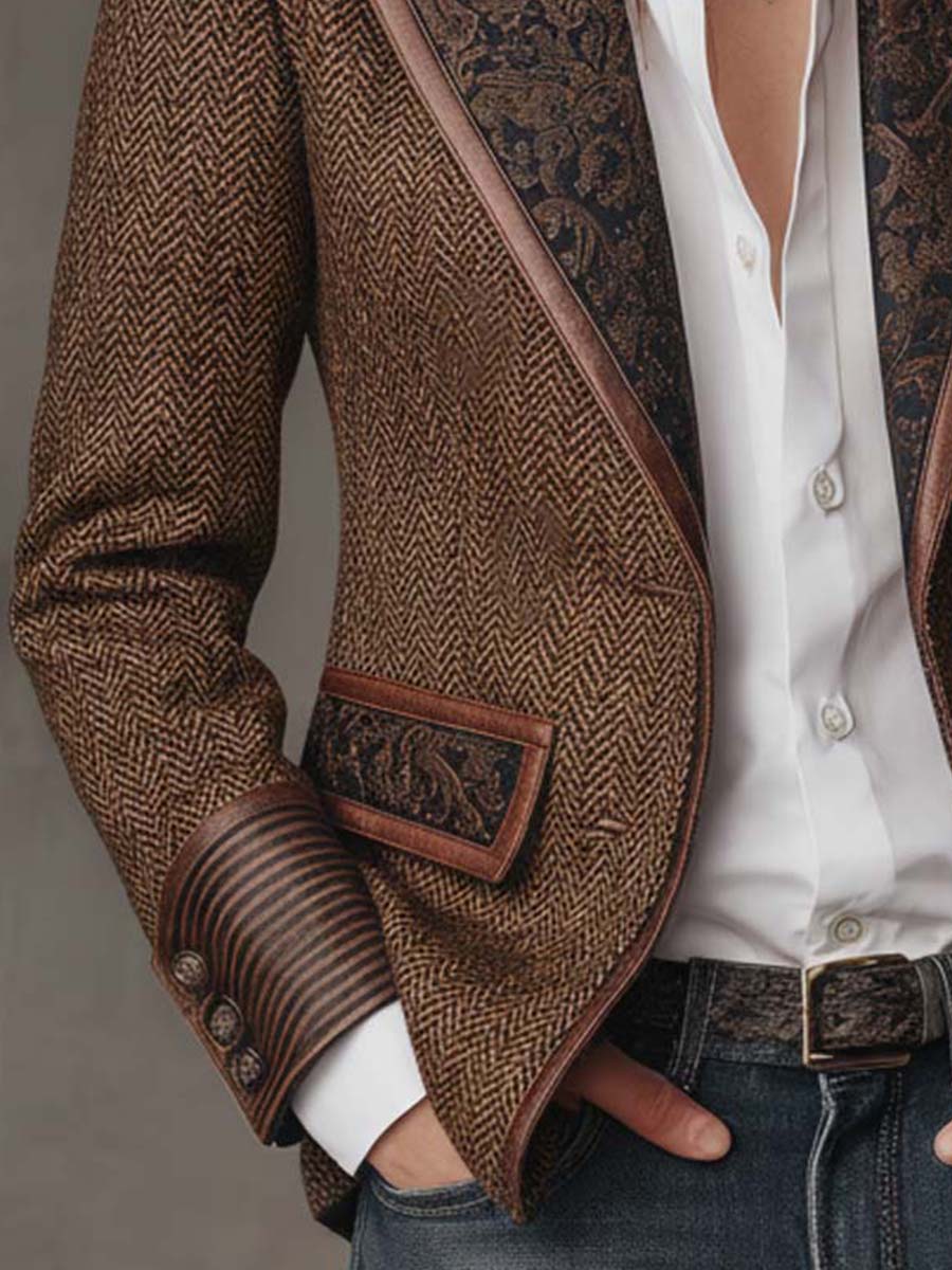 Wynn | Herringbone Panel Blazer