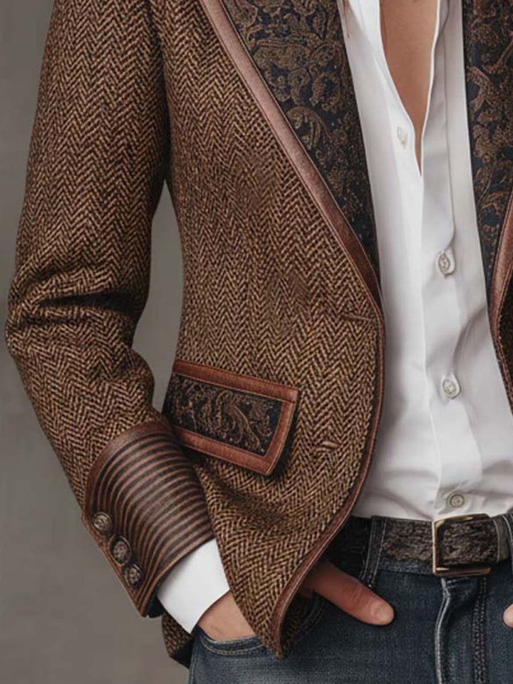 Wynn | Herringbone Panel Blazer