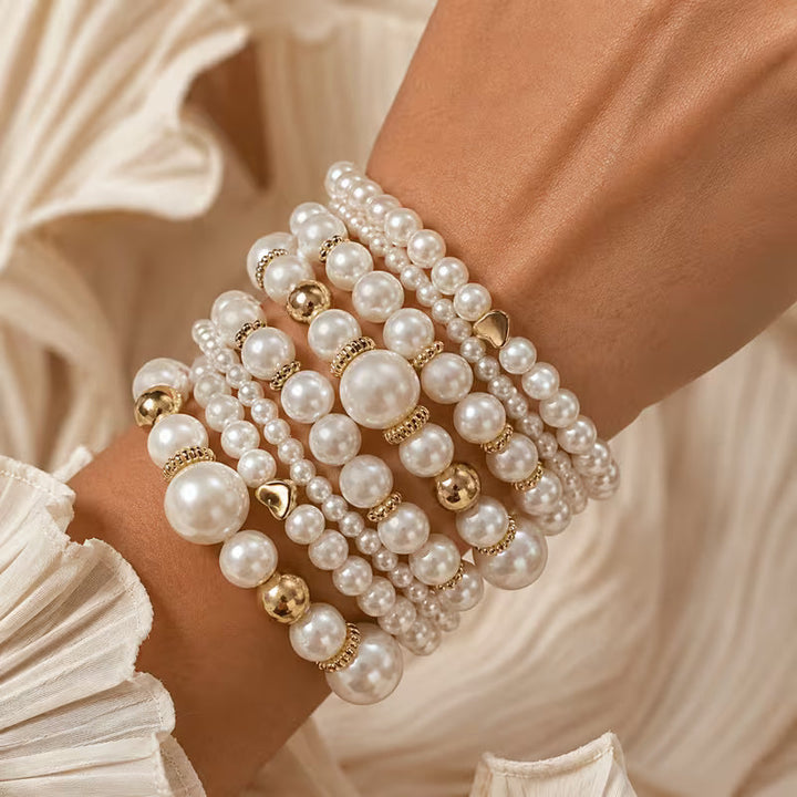 Celeste™ | Pearl Stacking Bracelet Set of 8