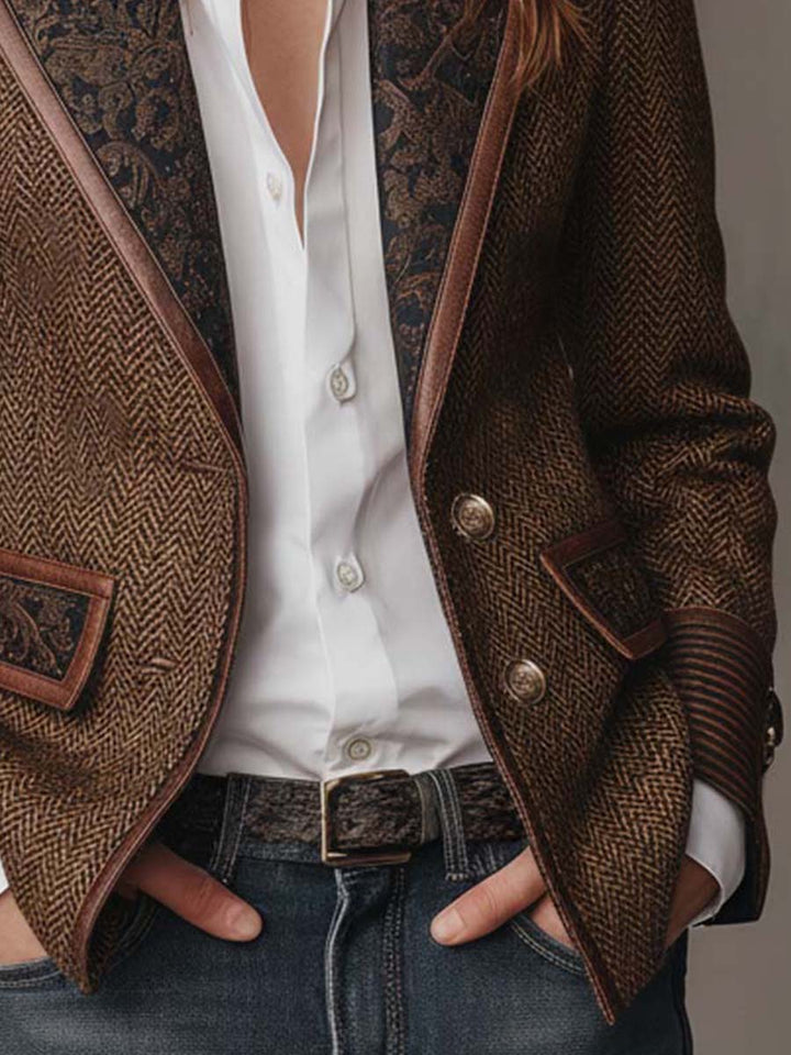 Wynn | Herringbone Panel Blazer