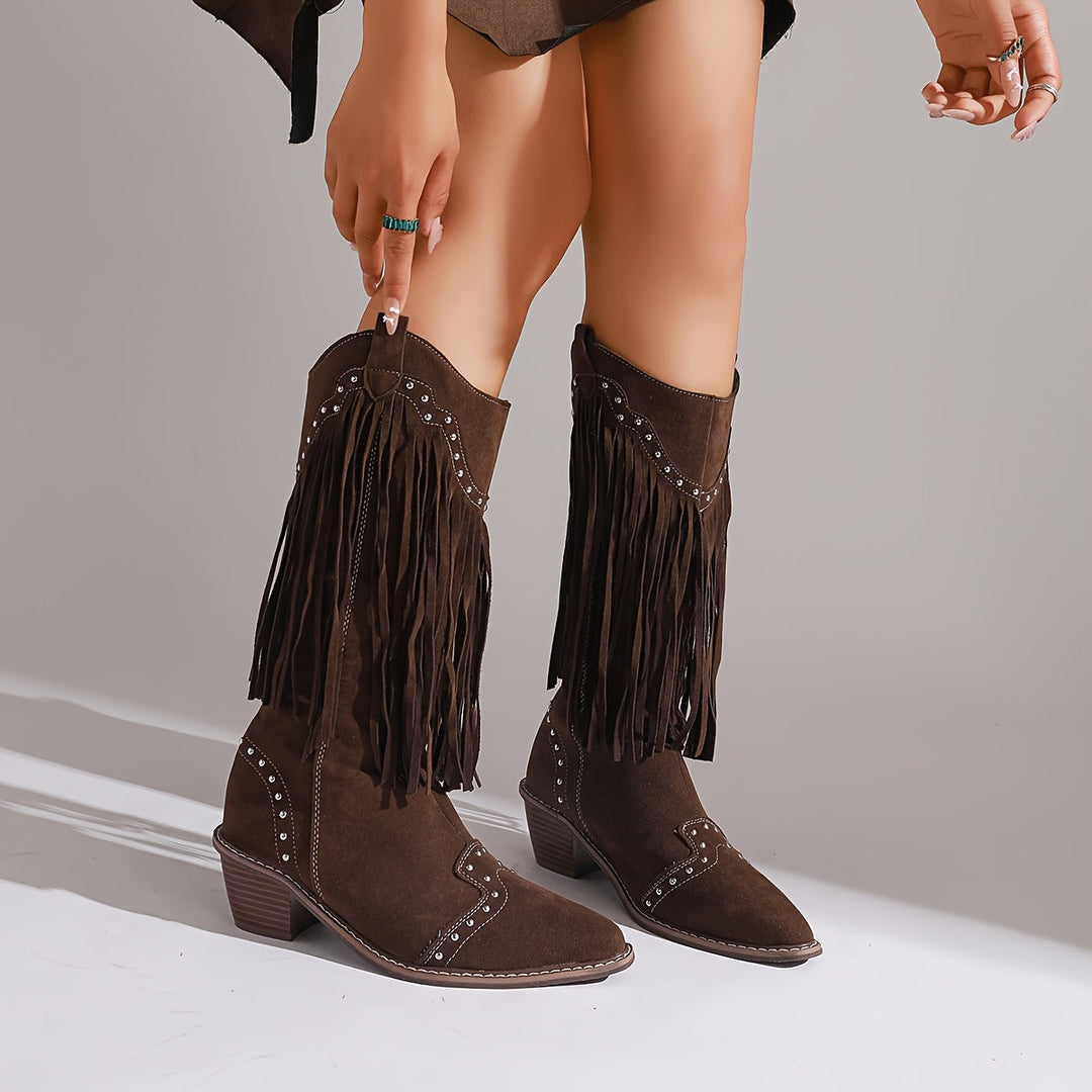 Marigold™ | Studded Tassel Boots
