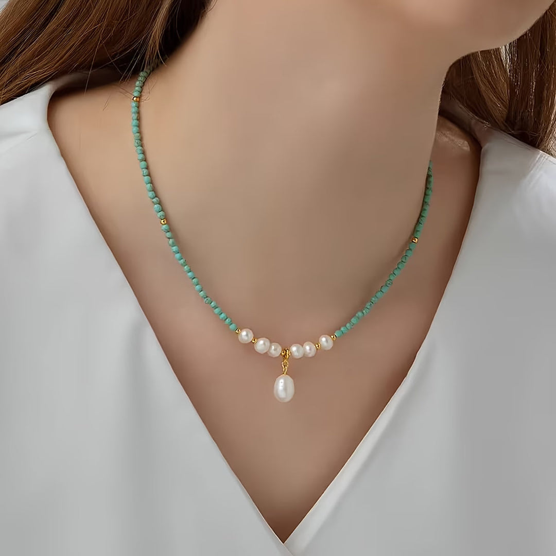 Freya™ | Turquoise and Pearl Necklace