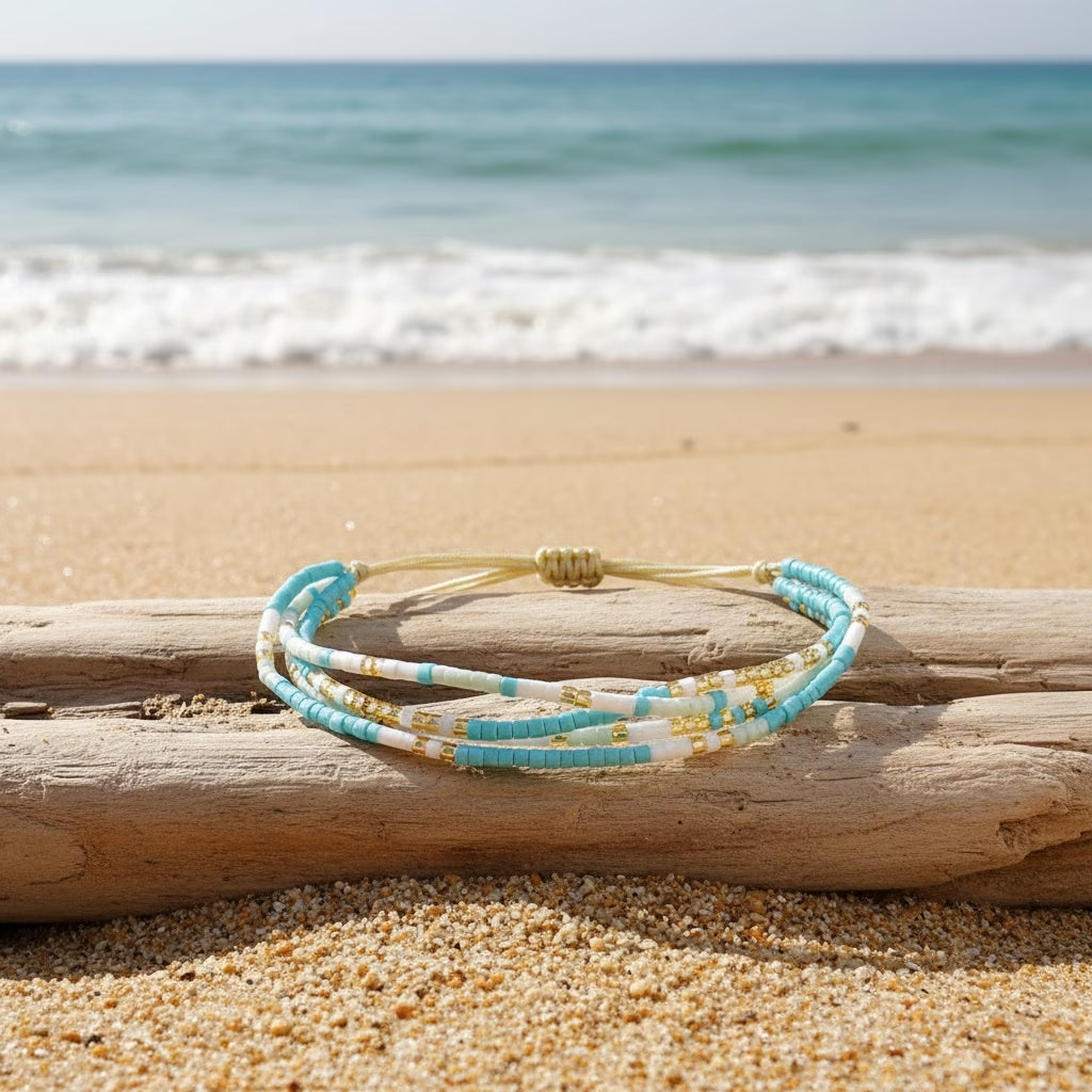 Lena™ | Adjustable Turquoise and Gold Bracelet