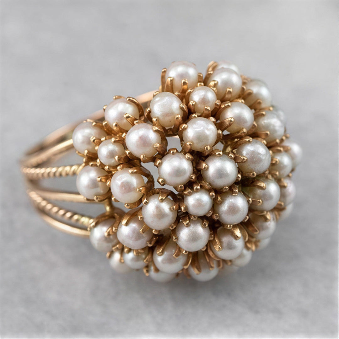 Pia™ | Inlaid Pearl Gold Ring