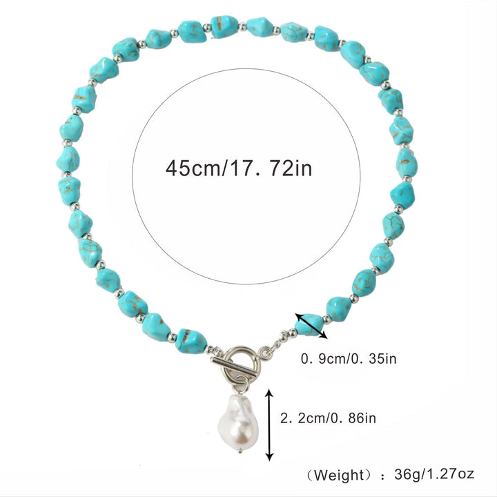Uma™ | Turquoise and Pearl Silver Necklace