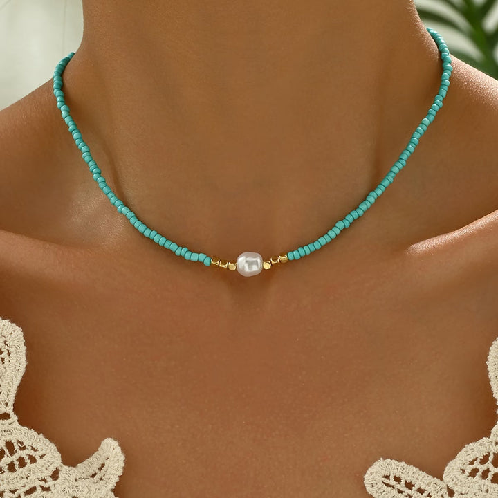 Neve™ | Turquoise and Pearl Necklace